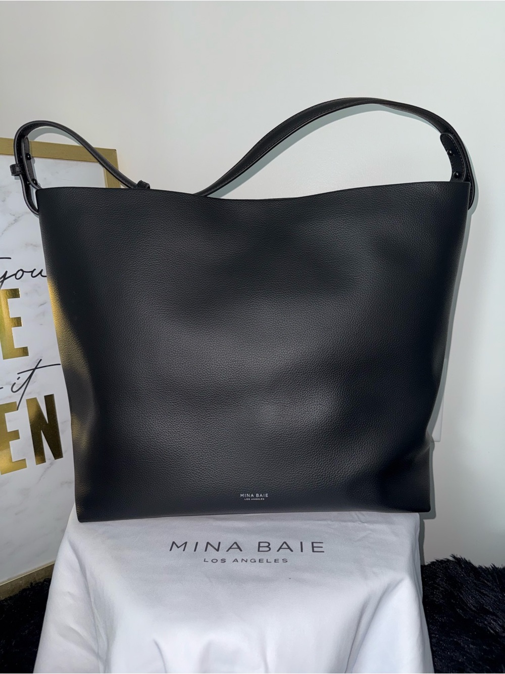 Mina Baie- Black Vegan Full Diaper Bag